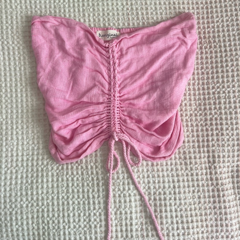 Smocked pink boutique crop top